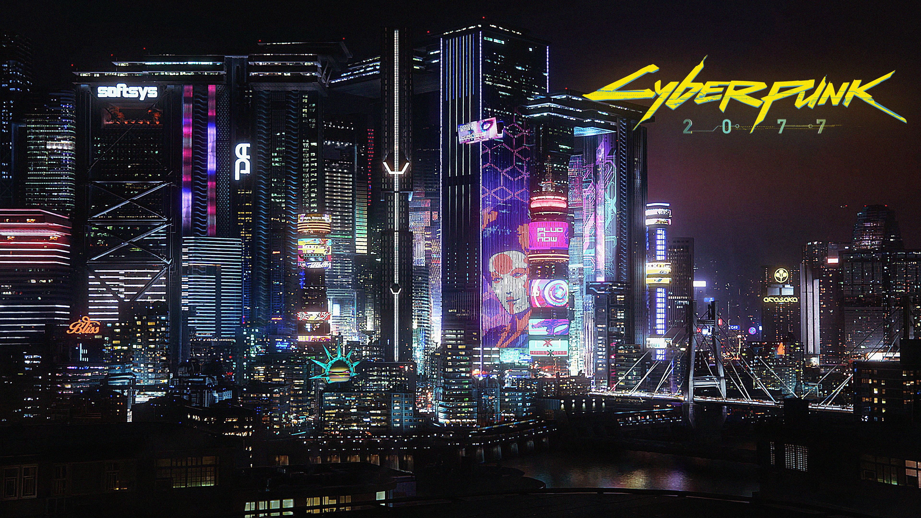 Cyberpunk 2077 #cyberpunk video game art #city #night city lights neon glow #bridge K #wallpaper #hdwallpaper #desktop. Pixel art, Cyberpunk, Cyberpunk 2077