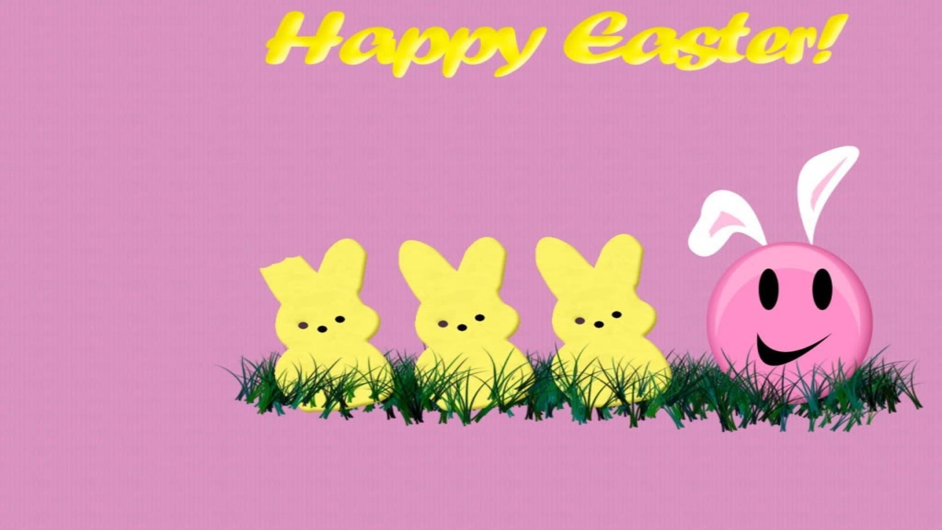 Happy easter pink theme free desktop background