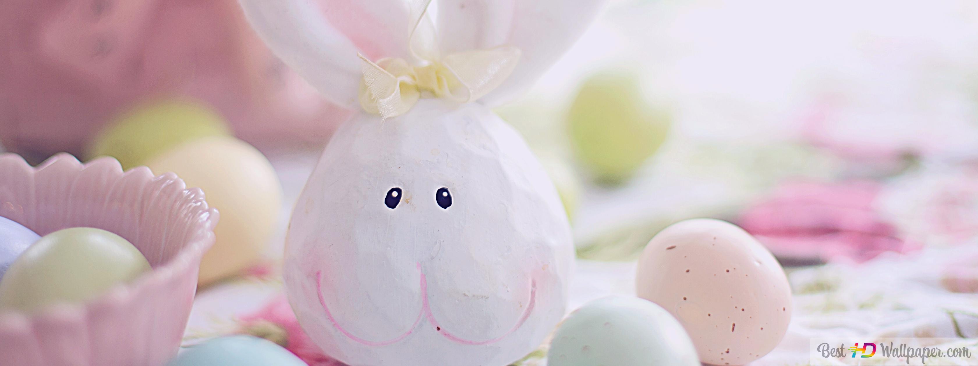 Aesthetic Eggs and bunny HD wallpaper download