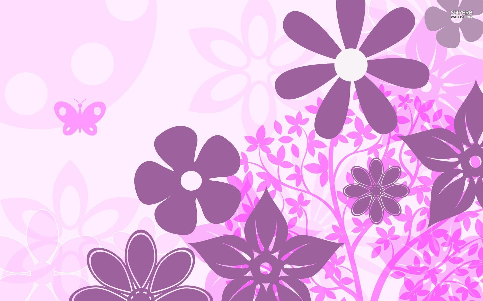 FREE Purple Floral Wallpaper in PSD