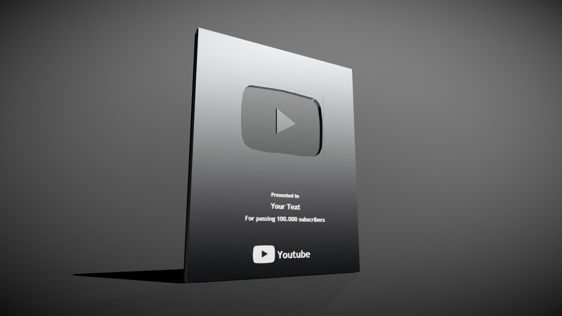 Youtube silver Play button Free 3D model by ARS 3D [6c41a59]