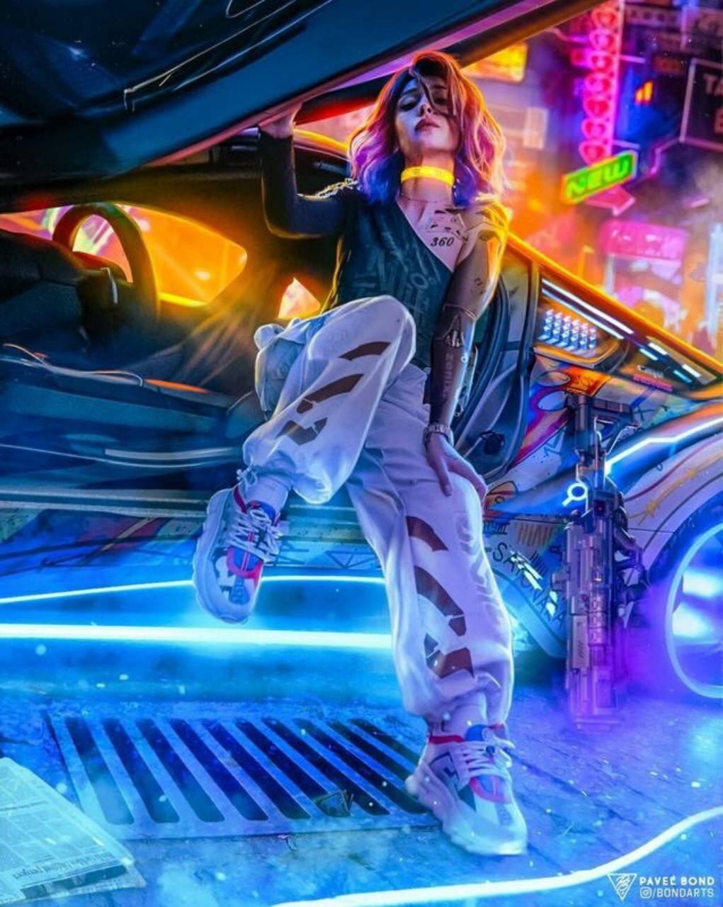 Cyberpunk Girl iPhone Wallpaper