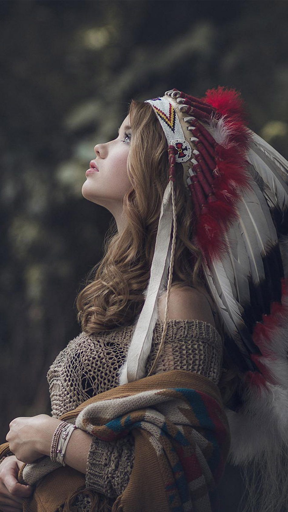 Red Indian Girl 4k iPhone Wallpaper