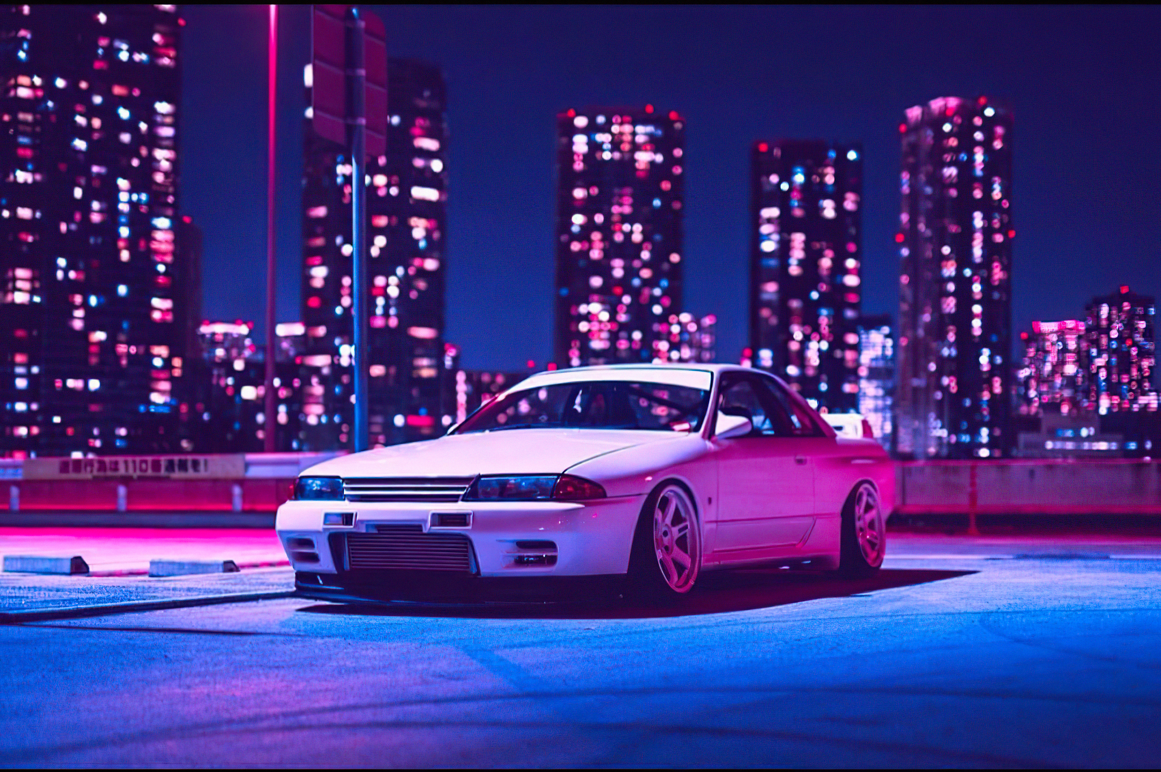 Nissan Skyline R32 Retrowave 4k 1366x768 Resolution HD 4k Wallpaper, Image, Background, Photo and Picture