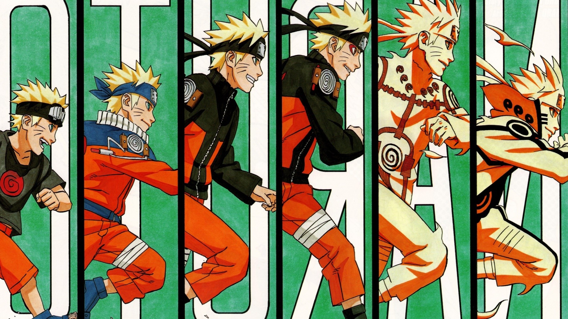 anime, Uzumaki Naruto, Naruto Shippuuden, Panels, Running, Evolution, Manga Wallpaper HD / Desktop and Mobile Background