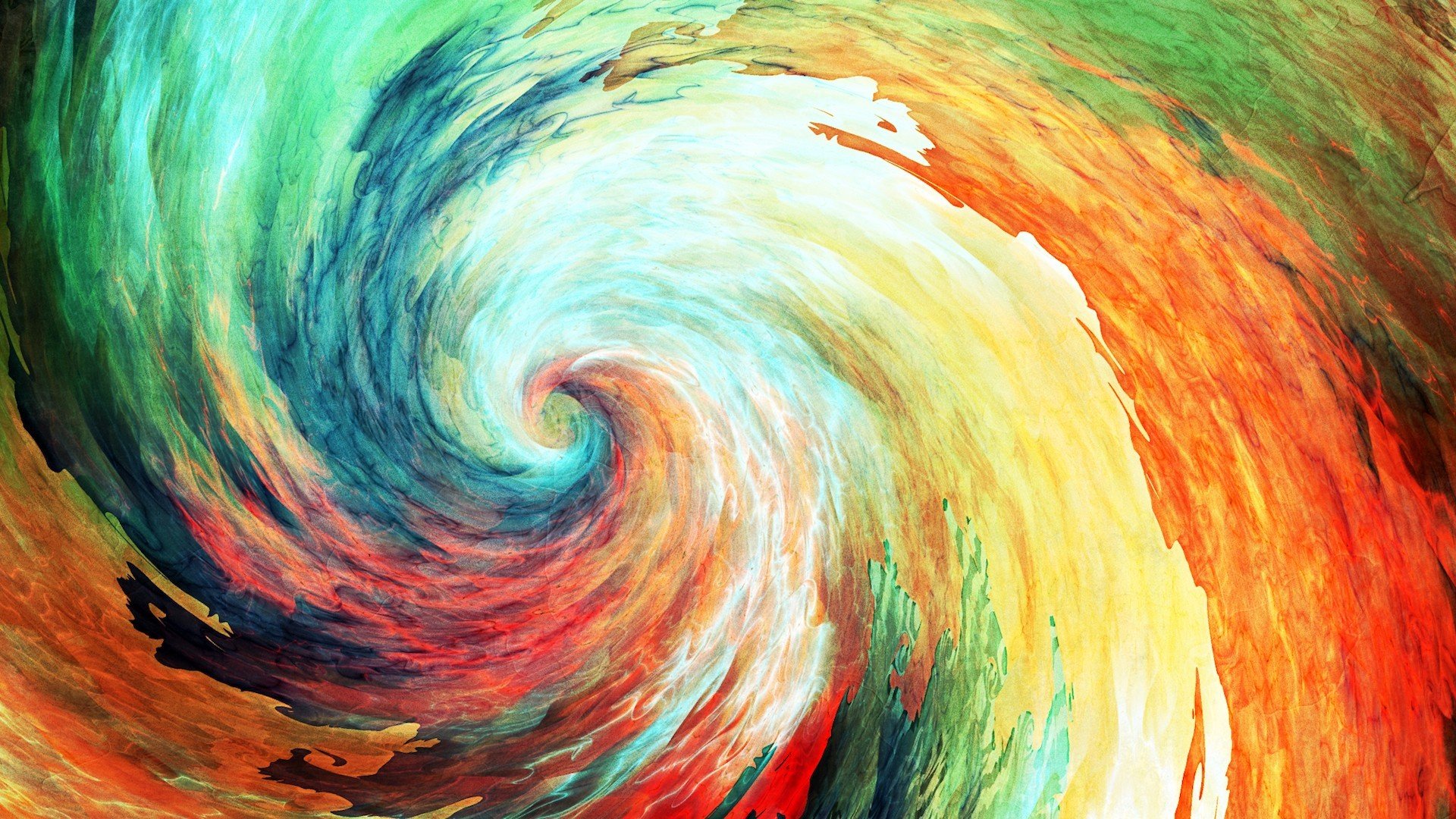 Anime Spiral Abstract Painting Artwork Colorful Hurricane Vortex Psychedelic Vibrant Wallpaper:1920x1080