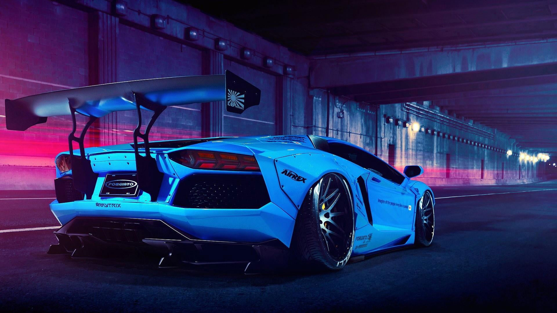 Wallpaper Car, White Car, Blue, Sports Car, Lamborghini • Wallpaper For You