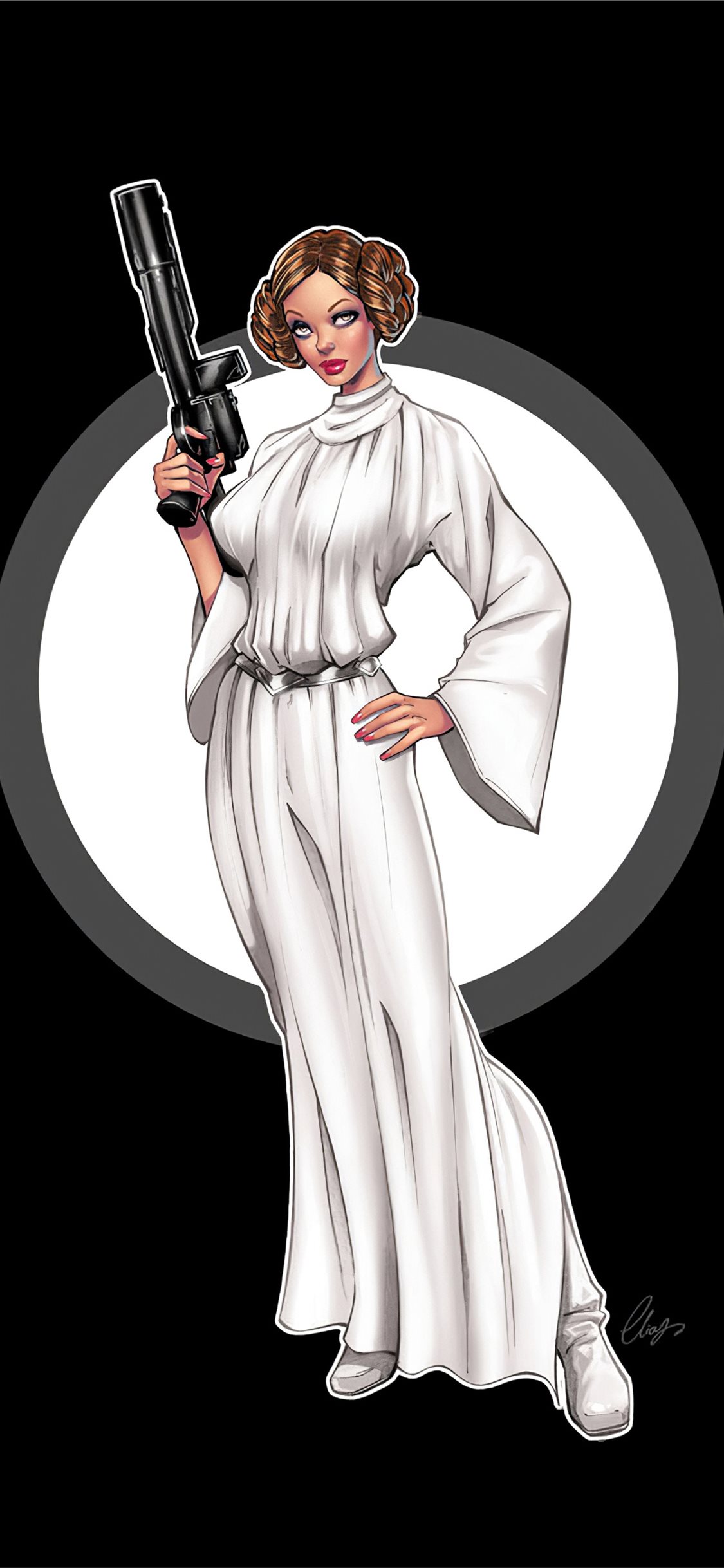 princess leia minimal 4k iPhone 11 Wallpaper Free Download