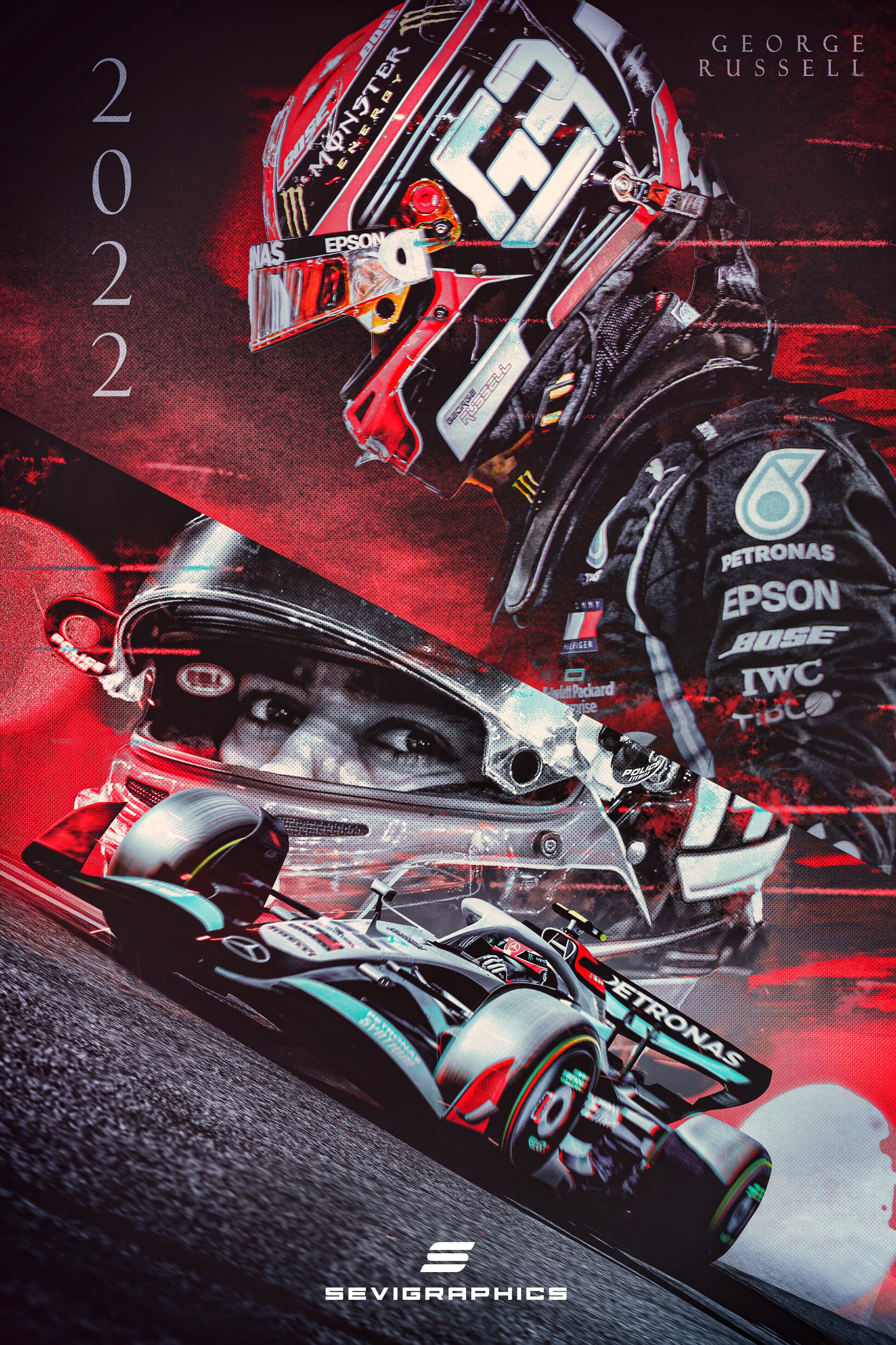 SeviGraphics - Ｍｙ ｔｕｒｎ George Russell x Mercedes 2022 Poster Design 3D Model Car #f1 #f12022 #russell