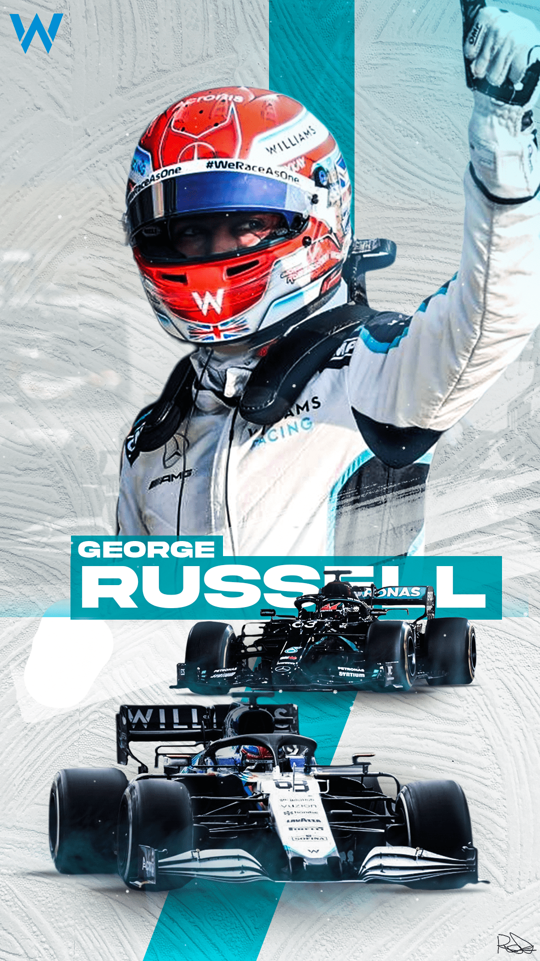George Russell Artwork (phone wallpaper size)