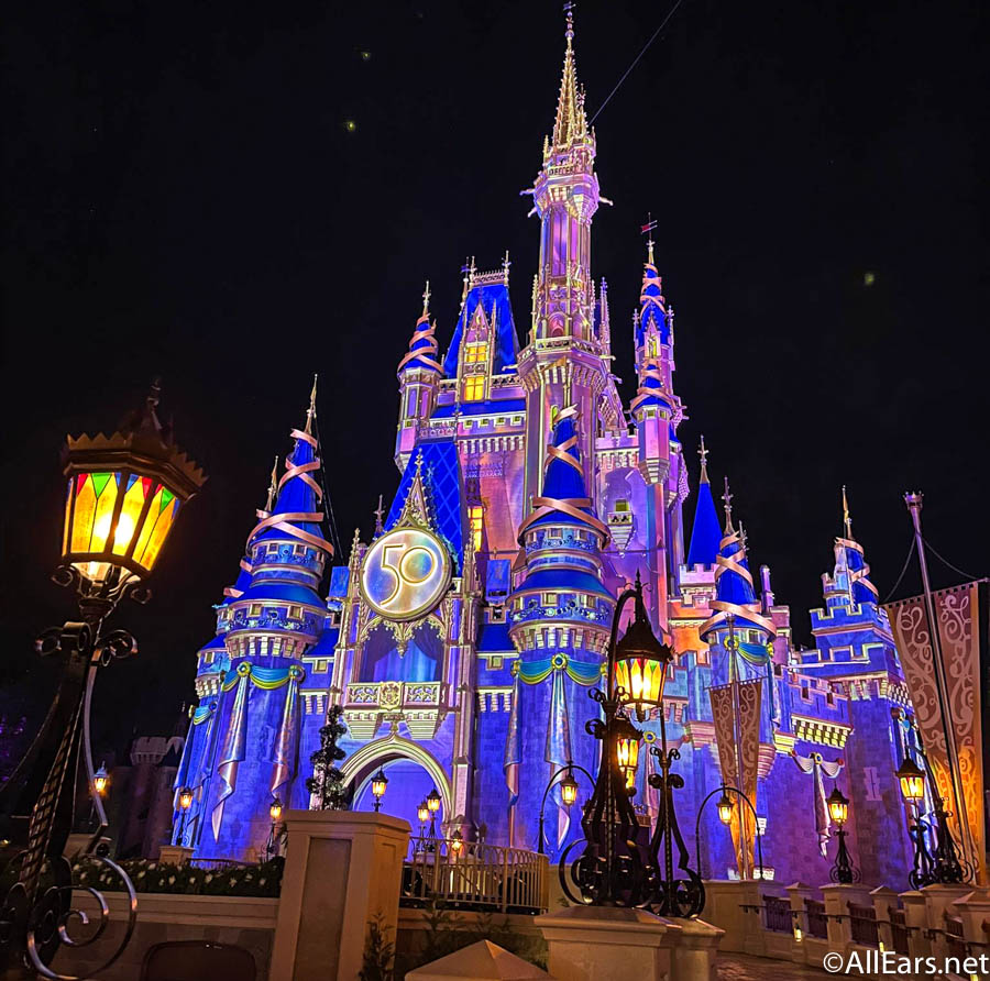 PHOTOS & VIDEOS: Cinderella Castle Got a Nighttime GLOW UP for Disney World's Anniversary
