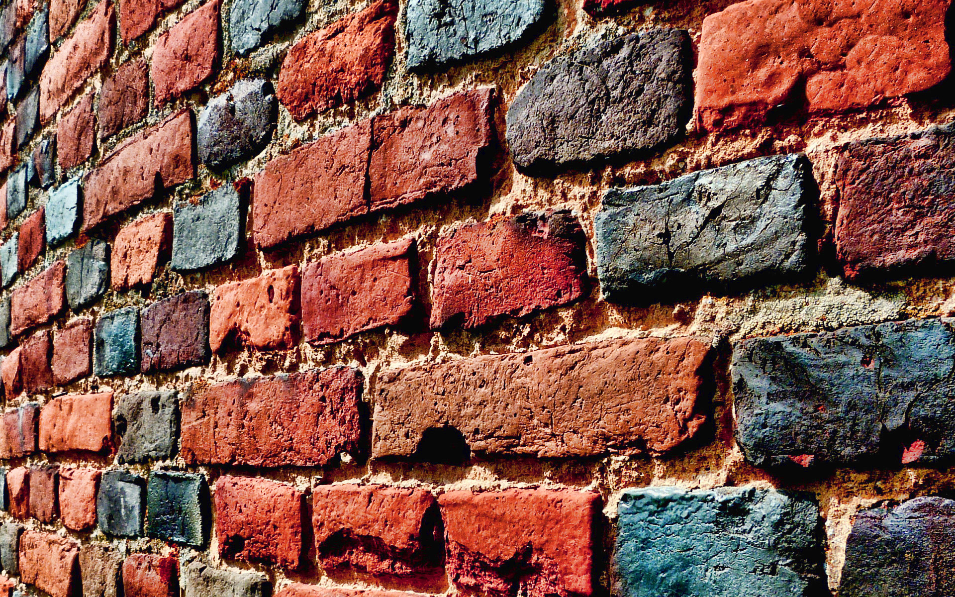 Download Wallpaper Brick Wall, Grunge, Red Brick, Close Up, Bricks Textures, Bricks, Wall For Desktop With Resolution 1920x1200. High Quality HD Picture Wallpaper