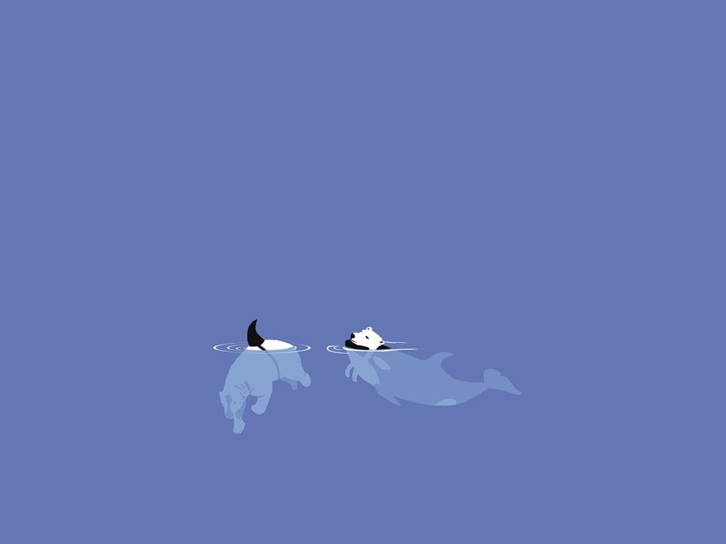 whale and panda clip art #minimalism