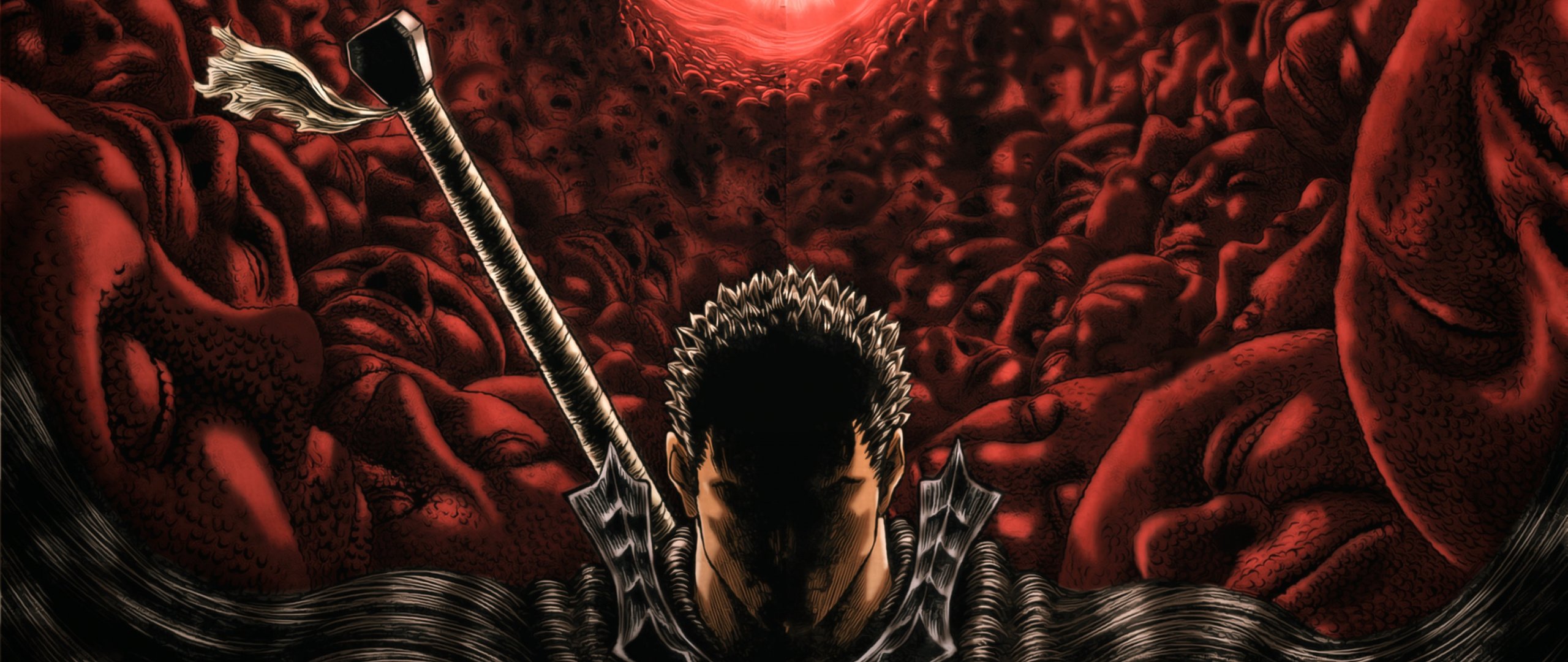 Download Berserk, anime, dark, warrior wallpaper, 2560x Dual Wide, Widescreen