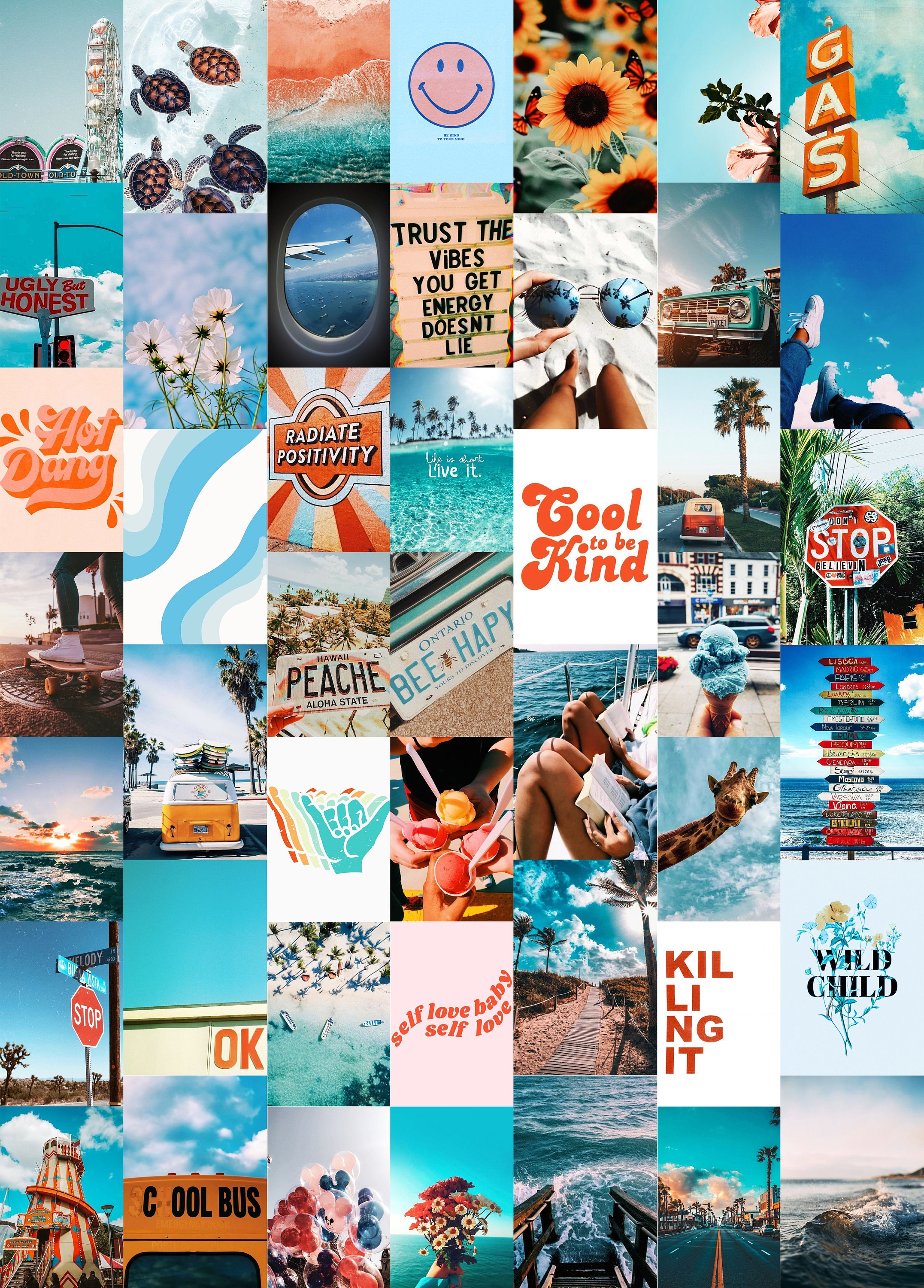 Buy Summer Blues Wall Collage Kit digital Download Photo Wall Online in India