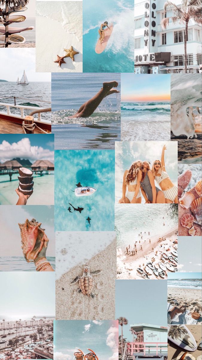 beach vibe collage  Beach wall collage Imac wallpaper Iphone background  wallpaper