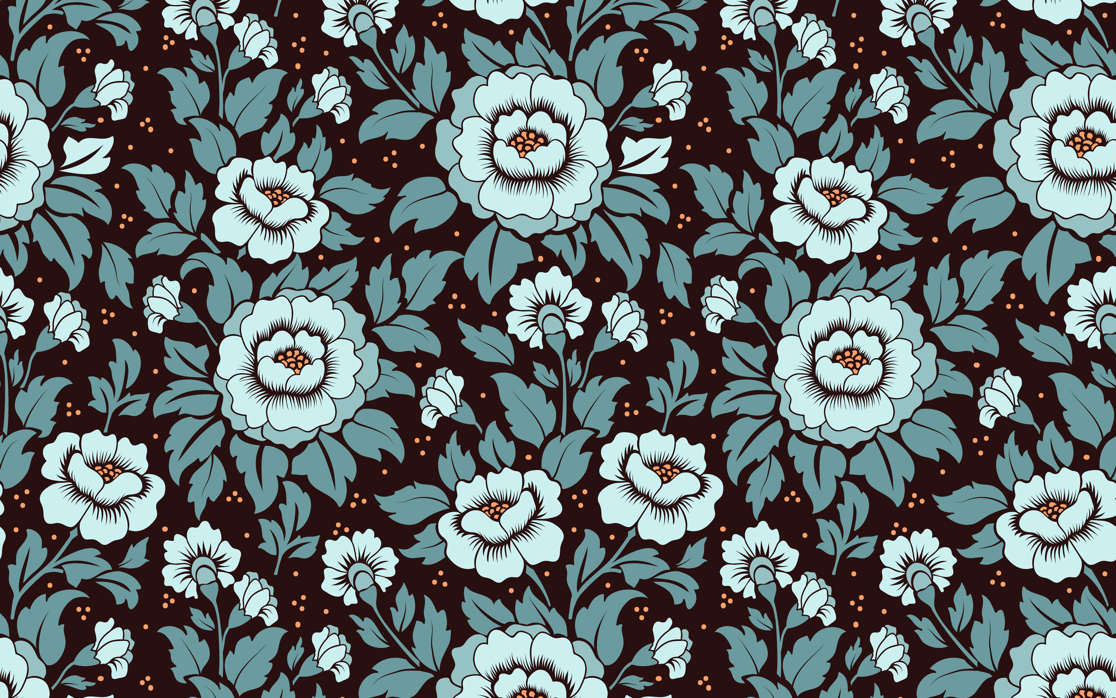 Download wallpaper vintage floral pattern, 4k, blue damask pattern, blue vintage background, floral patterns, vintage background, blue retro background, floral vintage pattern for desktop with resolution 3840x2400. High Quality HD picture wallpaper