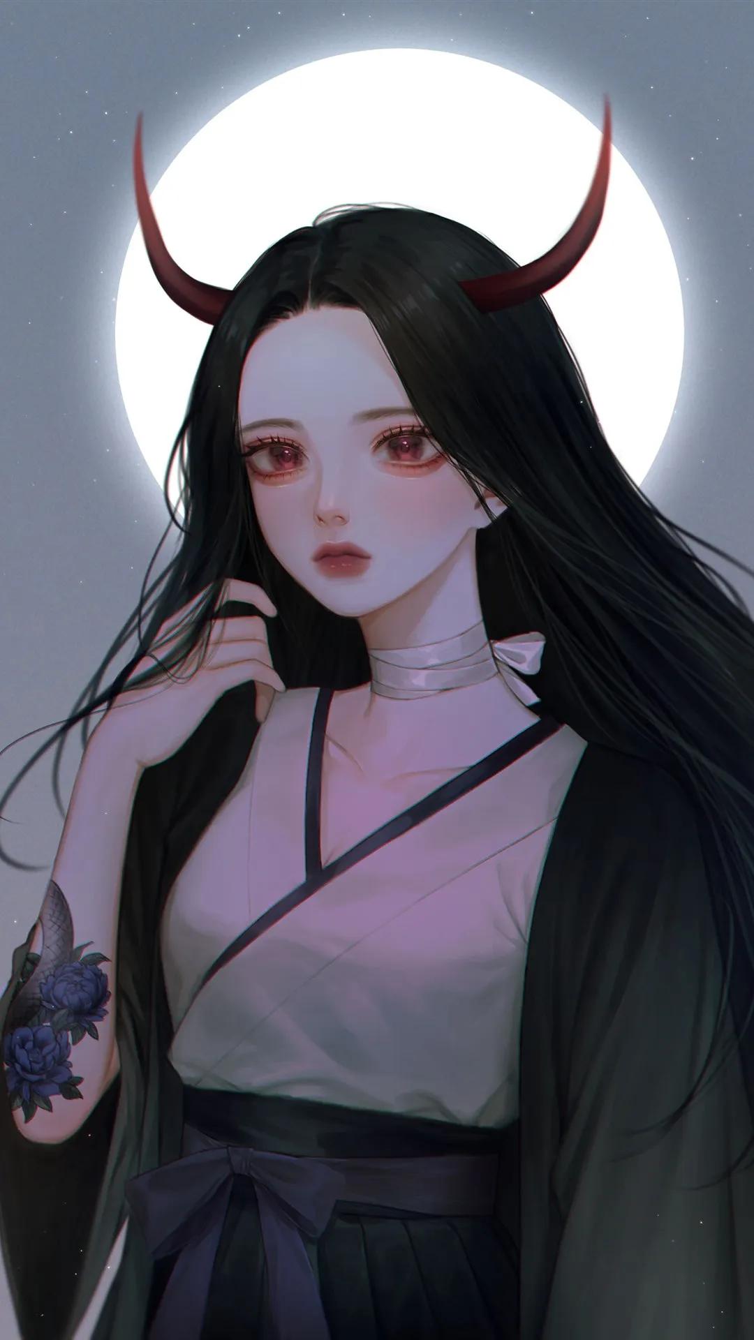 Download Cute Girl Dark Aesthetic Anime Pfp Wallpaper