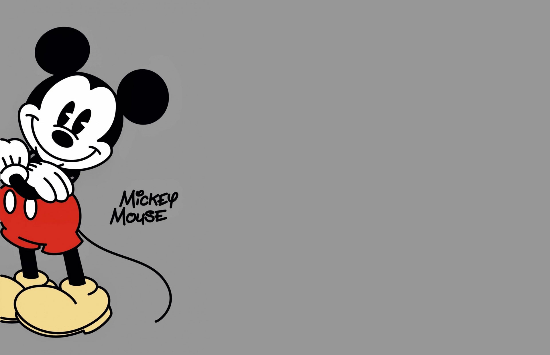 Mickey Mouse Wallpaper For Laptop, Grey Background Wallpaper