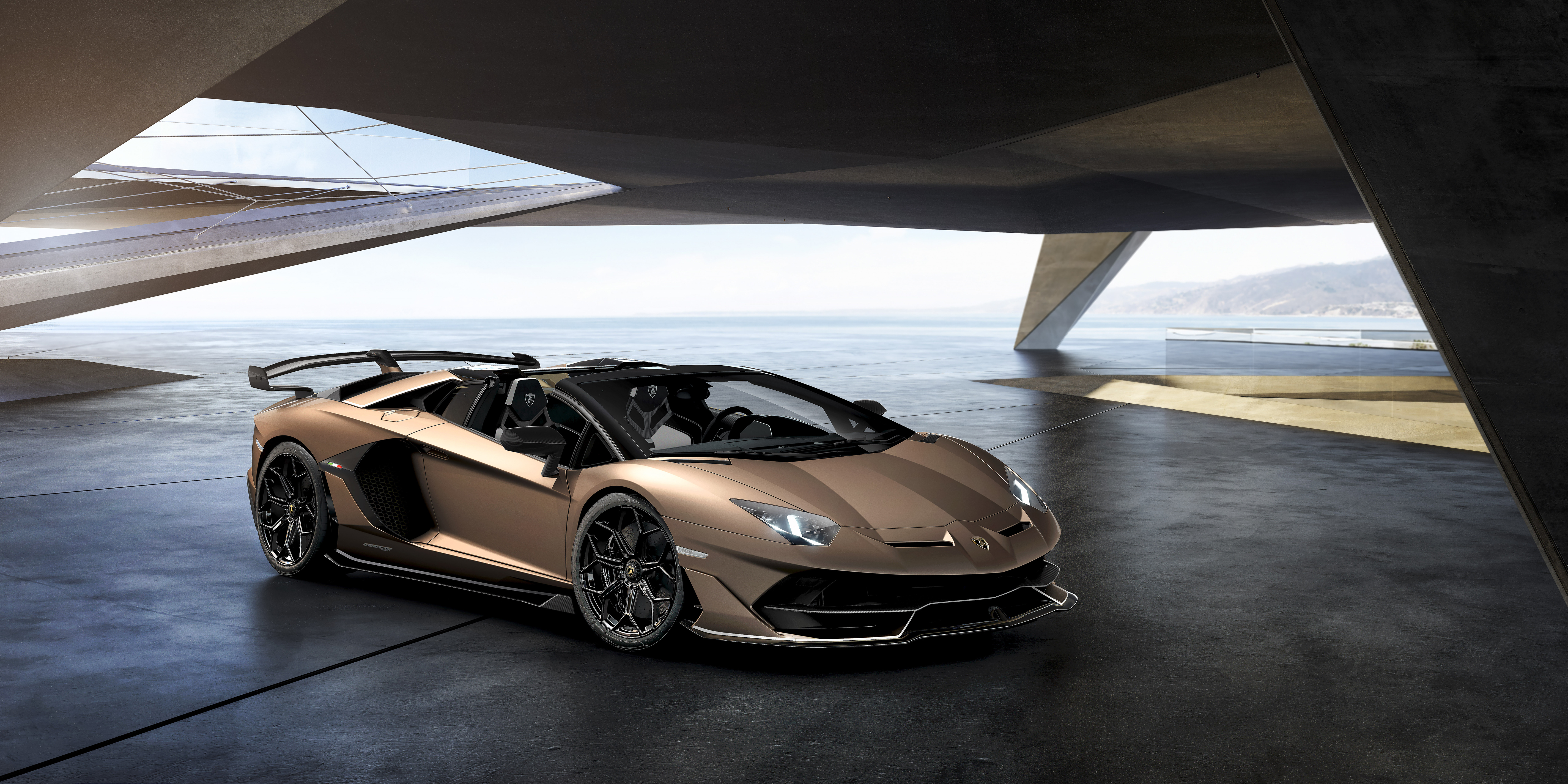 Brown Car Car Lamborghini Lamborghini Aventador Lamborghini Aventador Svj Sport Car Supercar Vehicle Wallpaper:5700x2850