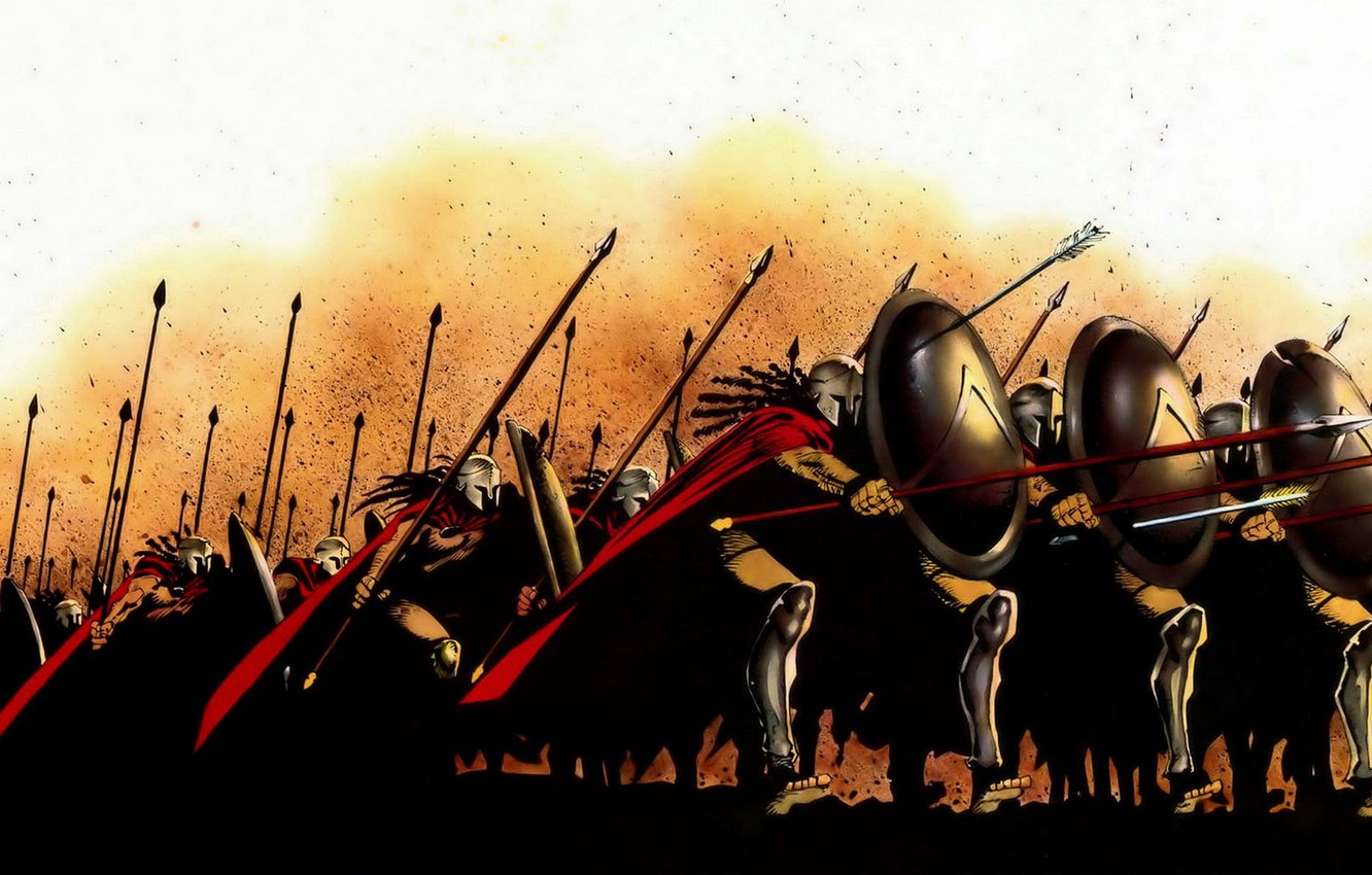 Wallpaper figure, war, battle, 300 Spartans, shields, spears, the Spartans, cloaks, sparta image for desktop, section рендеринг
