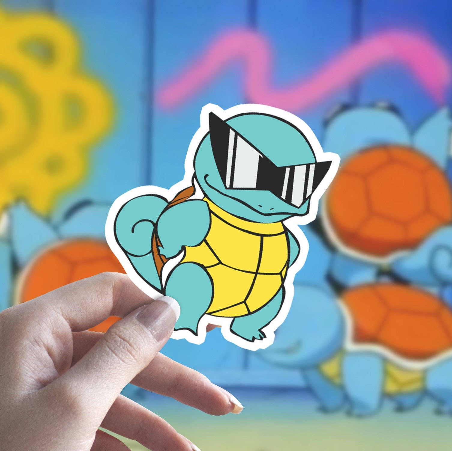 Pokemon Squirtle Squad Boss Sticker Water Type Shades Goon