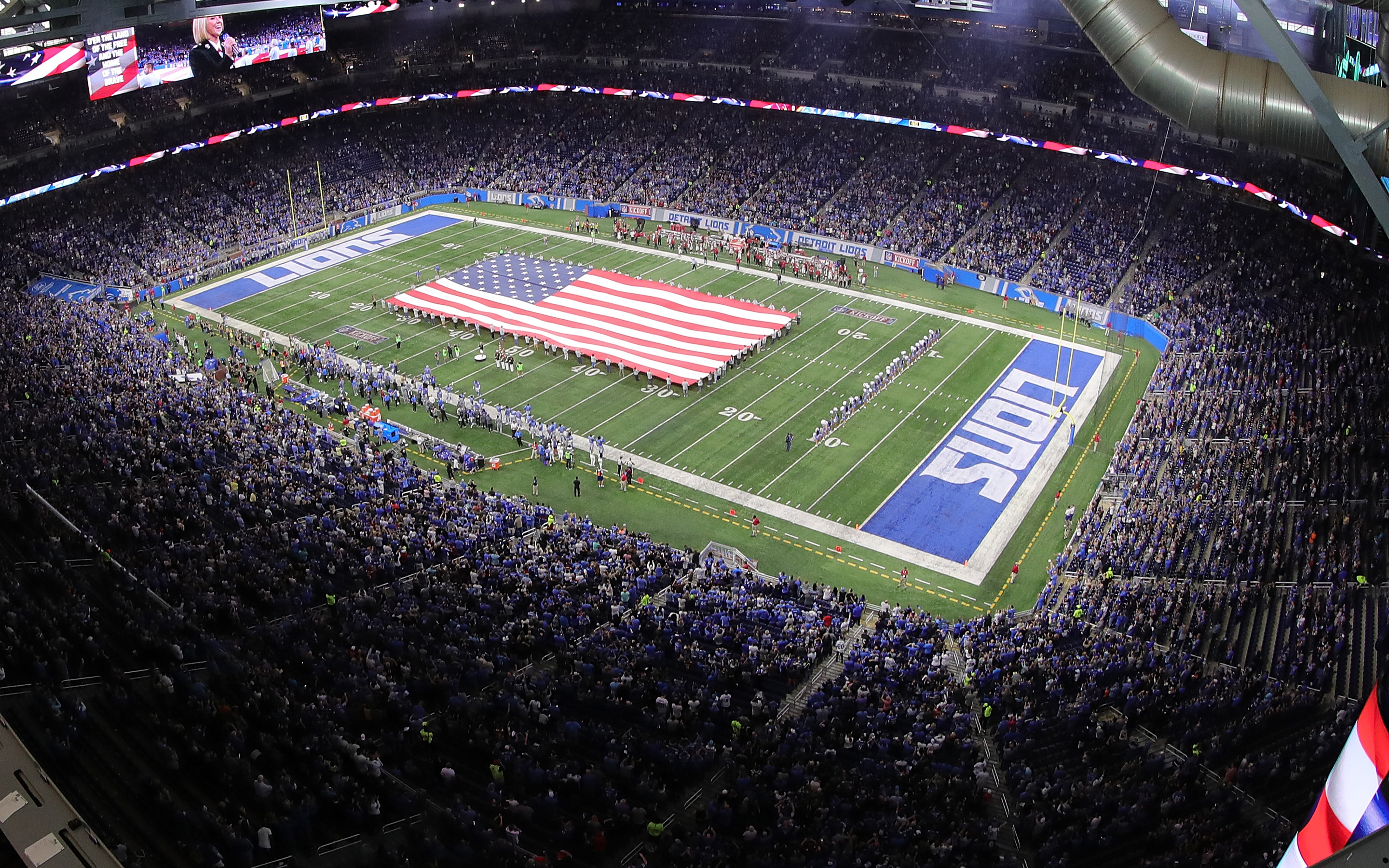 Download wallpaper Ford Field, Detroit Lions, NFL, National Football League, american football, stadium, Detroit, Michigan, USA for desktop with resolution 2880x1800. High Quality HD picture wallpaper