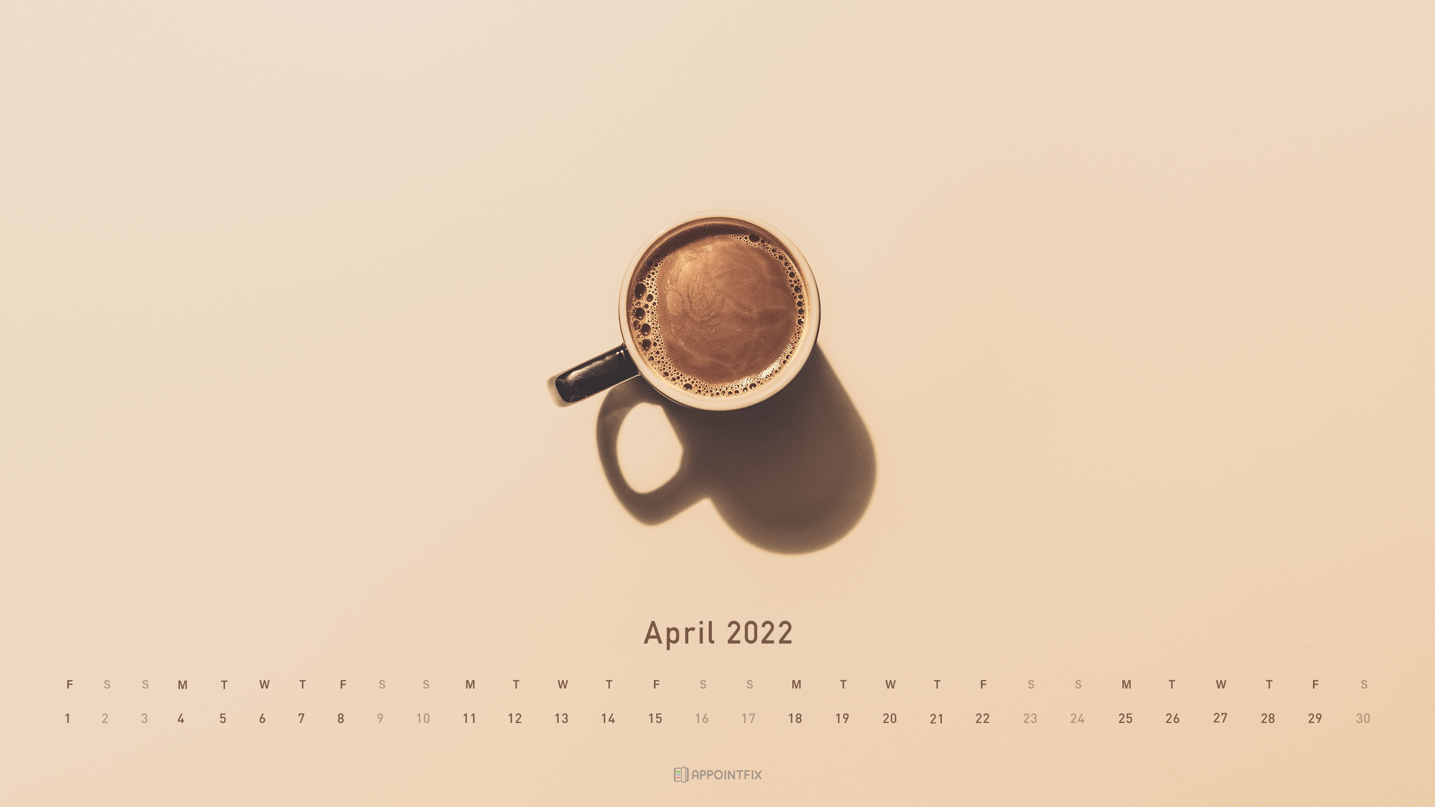 Free April 2022 Calendar Wallpaper