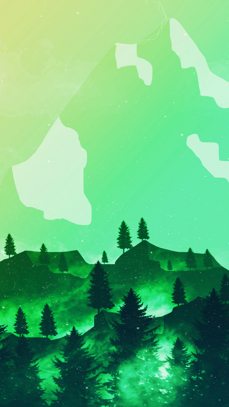 wallpaper 750x1334 green theme art