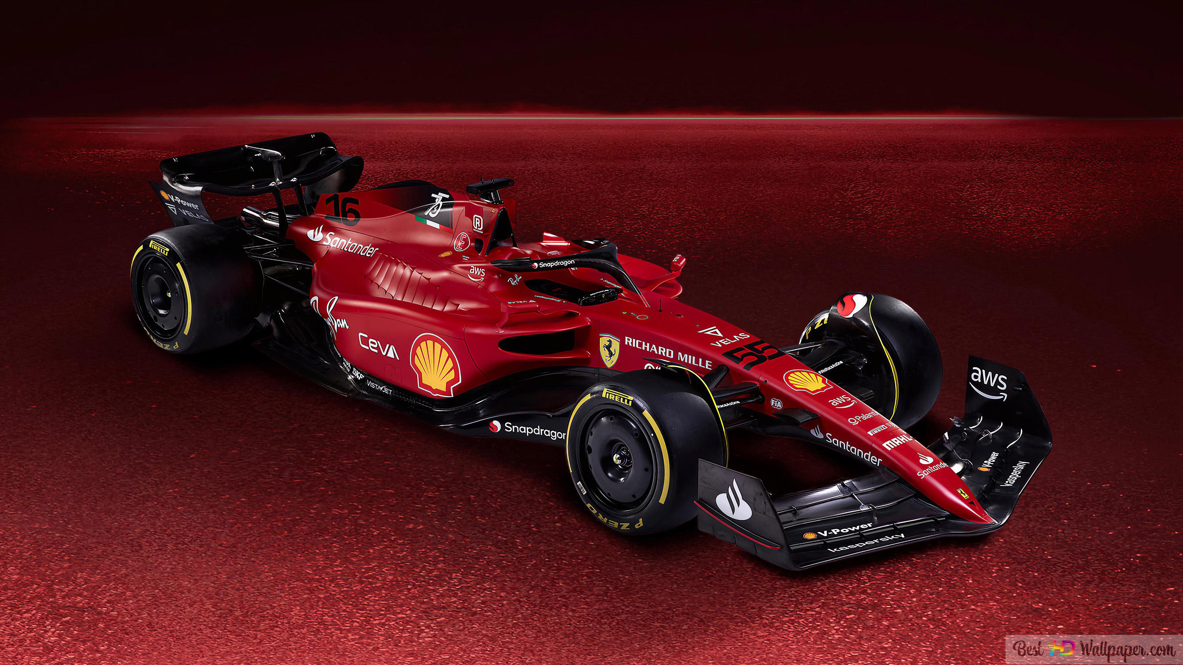 Ferrari F1 75 Formula 1 2022 New Car Front And Side View Red Background HD Wallpaper Download 1 Wallpaper