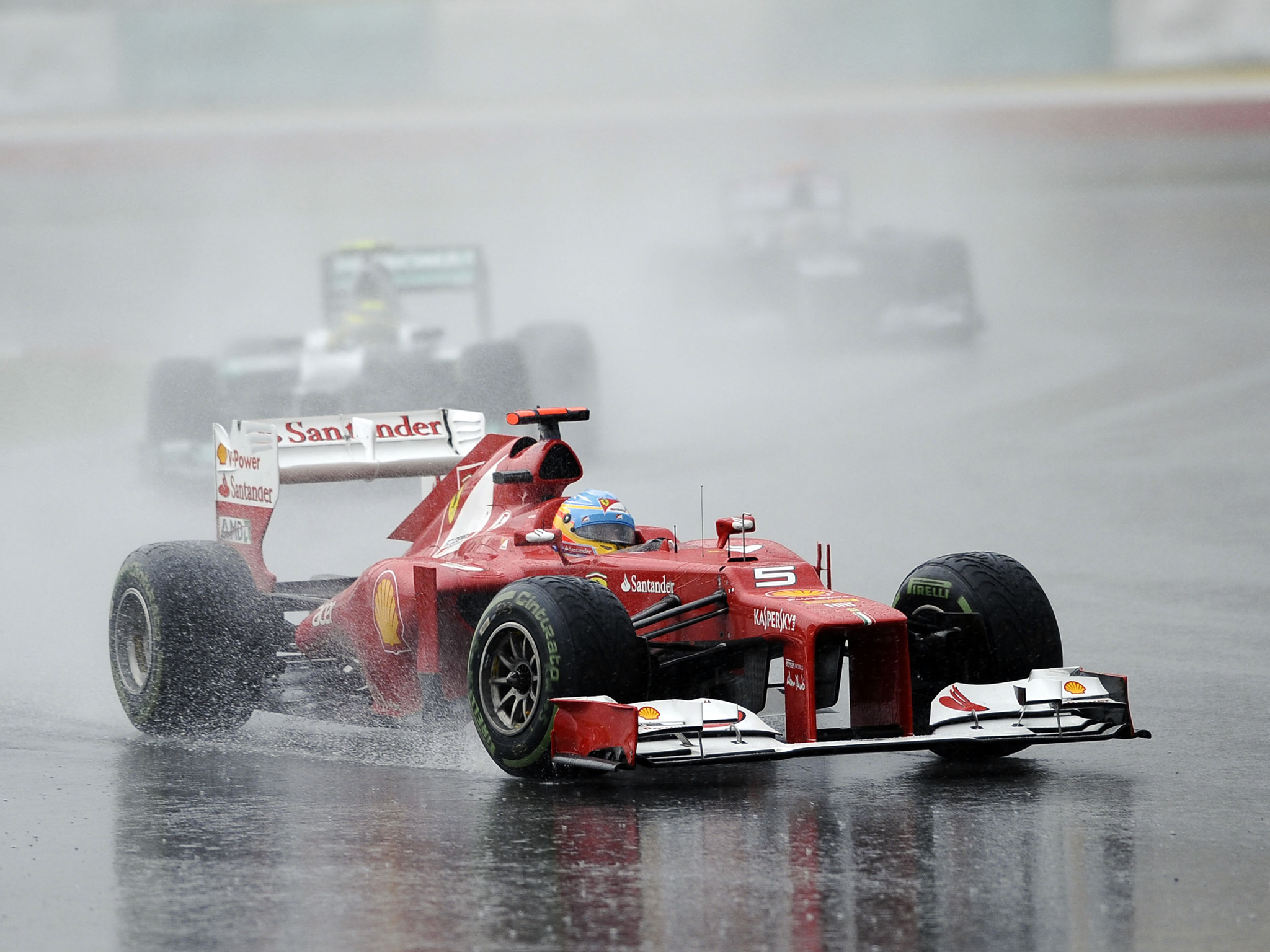 2012, Ferrari, F2012, Formula, One, Race, Racing, Rain Wallpaper HD / Desktop and Mobile Background