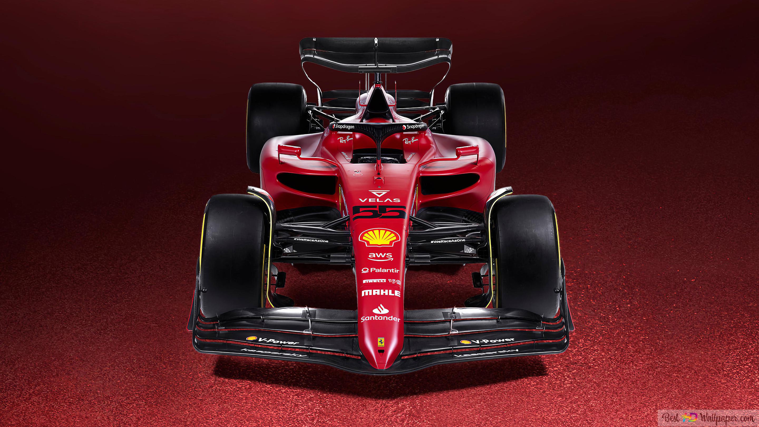 Ferrari F1 75 Formula 1 2022 New Car Front And Top View Red Background HD Wallpaper Download 1 Wallpaper