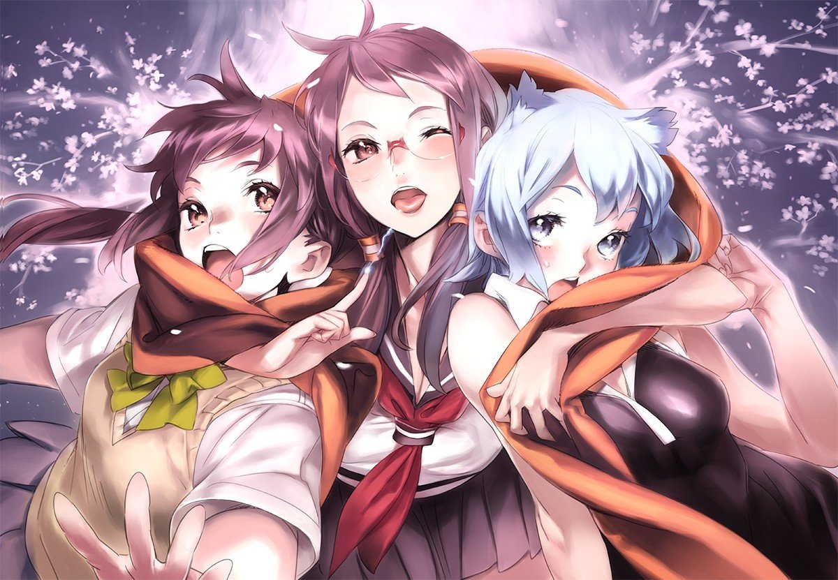 Yozakura Quartet, Anime girls, Isone Kotoha, Nanami Ao, Yarisakura Hime HD Wallpaper / Desktop and Mobile Image & Photo