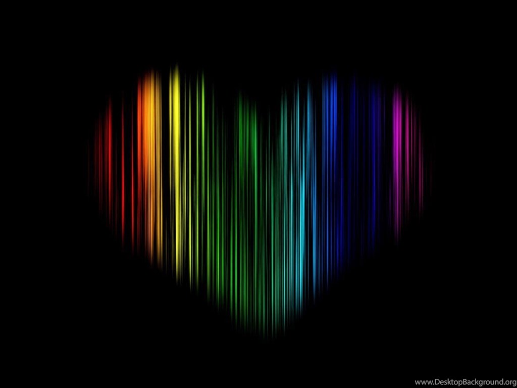 Black Rainbow Wallpaper Heart Desktop Background