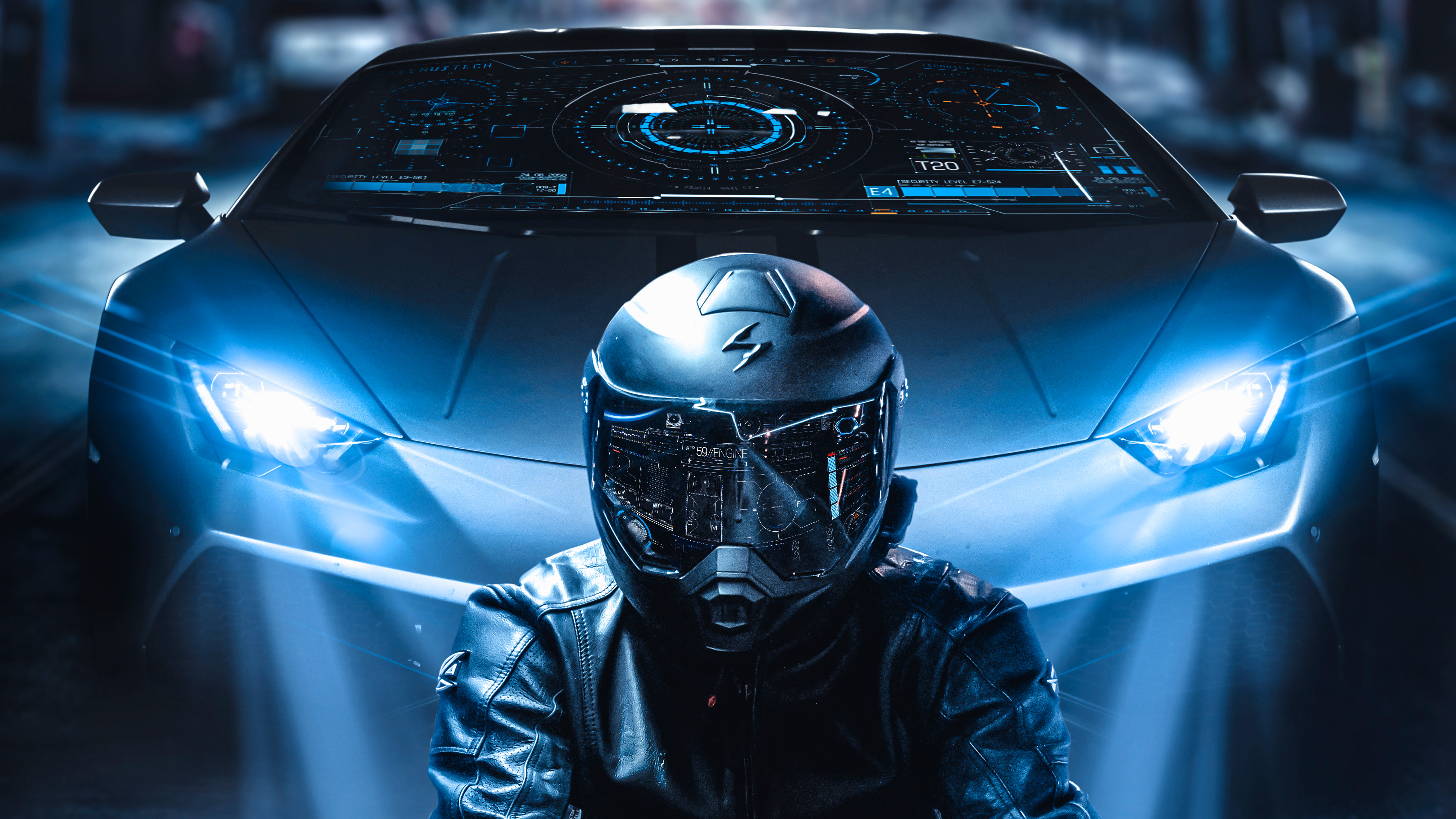 Scifi Biker Lamborghini 4k 1280x1024 Resolution HD 4k Wallpaper, Image, Background, Photo and Picture