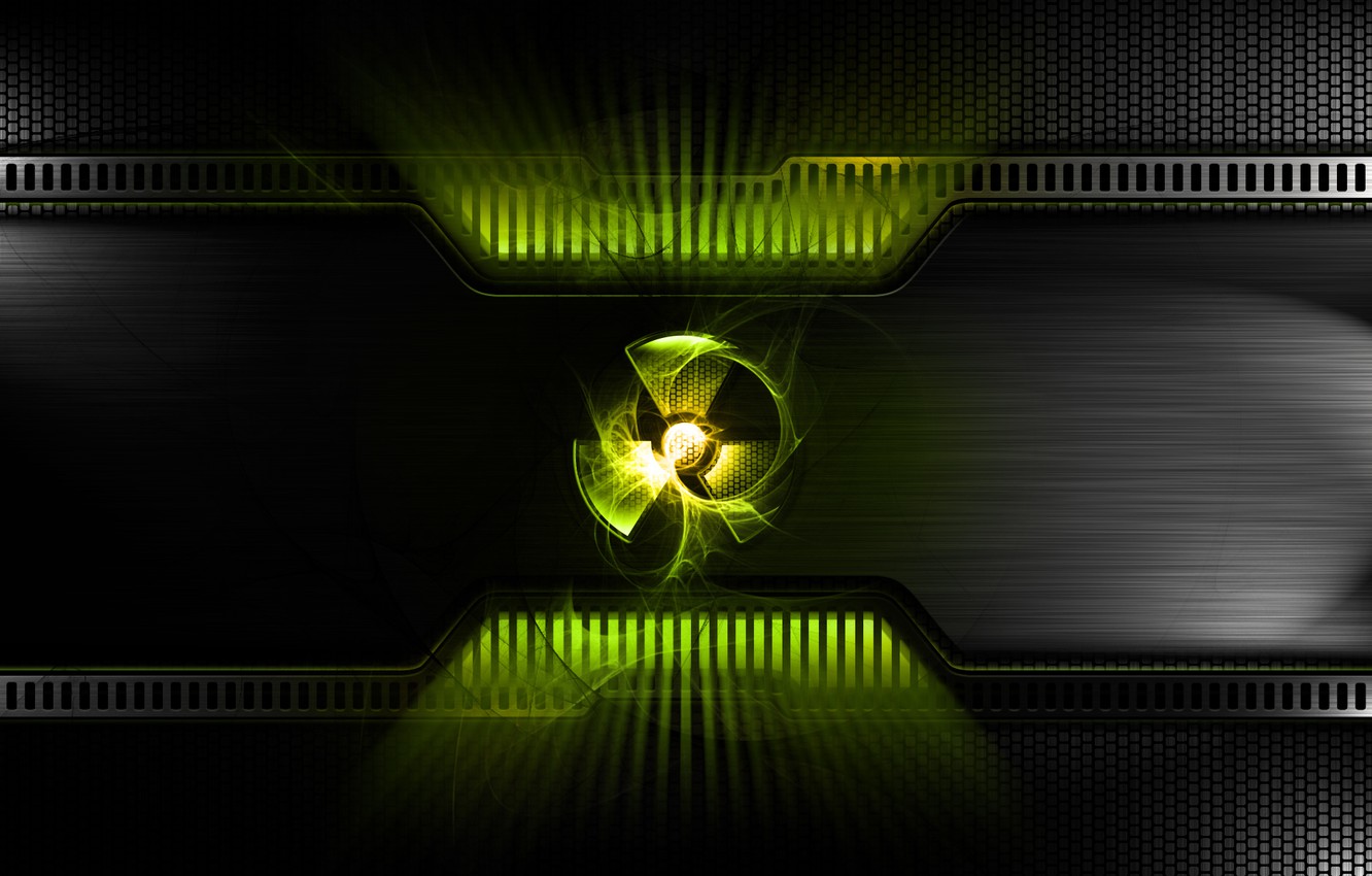 Wallpaper green, metal, black, sign, carbon, radioactive, powerplant image for desktop, section абстракции
