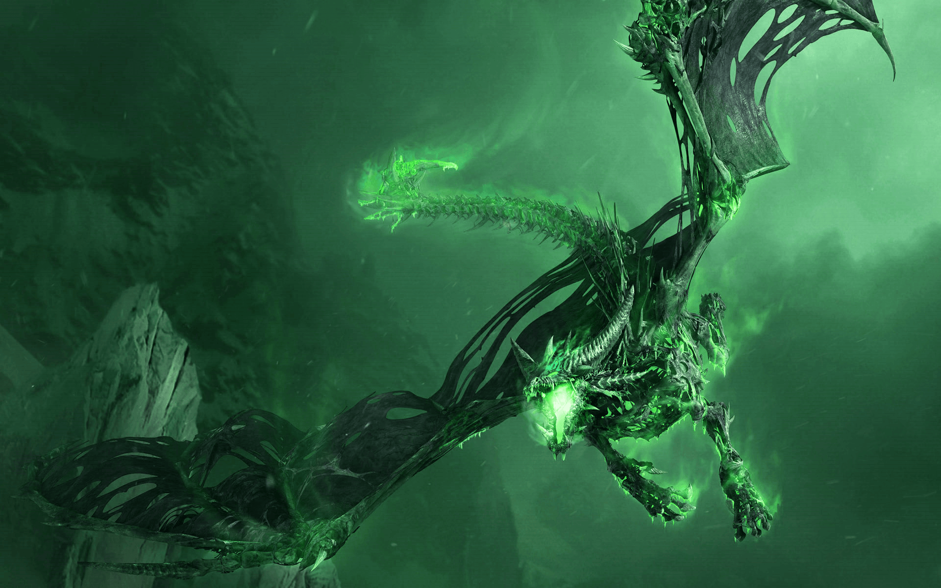 Green Abstract Dragon Wallpaper