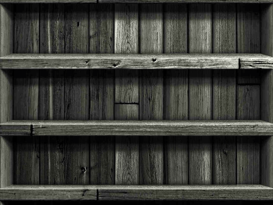 Wooden Black Wallpaper With Shelves