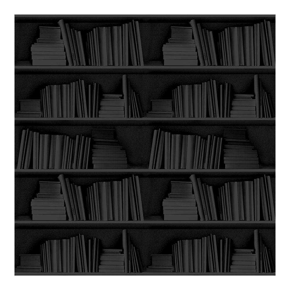 Bookshelf Wallpaper Black - aStyle. ART + LIVING