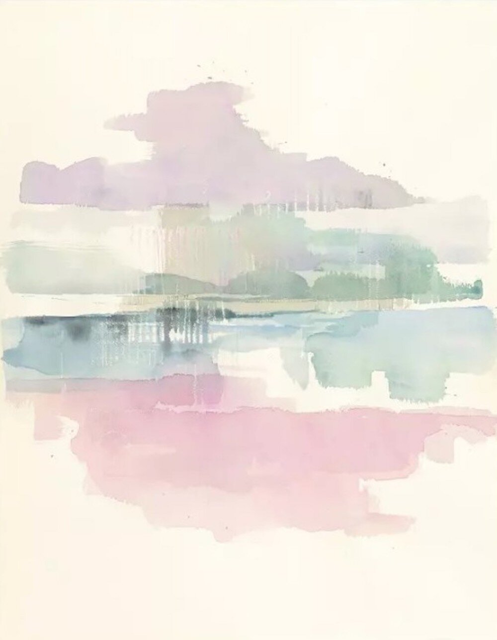 GK Wall Design Brush Abstract Ink Soft Splash Modern Removable Textured Wallpaper