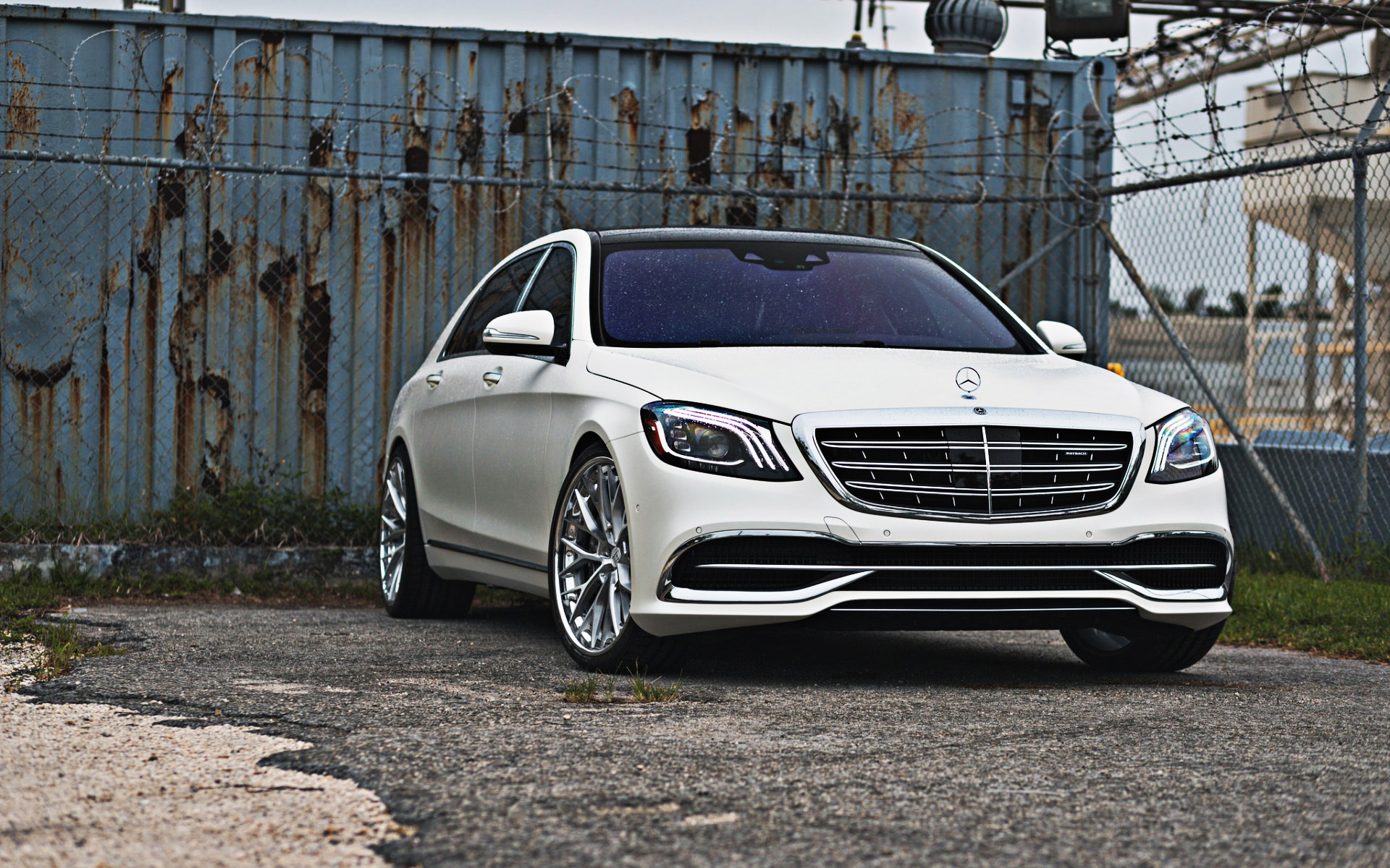 Download Wallpaper Mercedes Benz S Class, W222, S500, 2018, Front View, New White S Class, Luxury Cars, Tuning, Mercedes For Desktop With Resolution 1920x1200. High Quality HD Picture Wallpaper