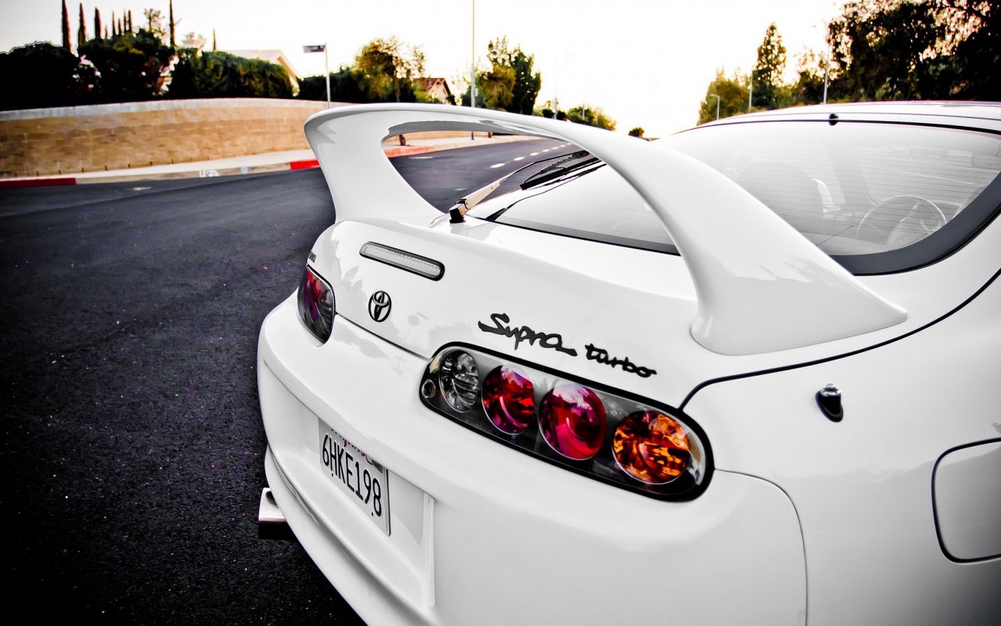 Download wallpaper 1440x900 toyota, supra, white, lights, turbo, street widescreen 16:10 HD background