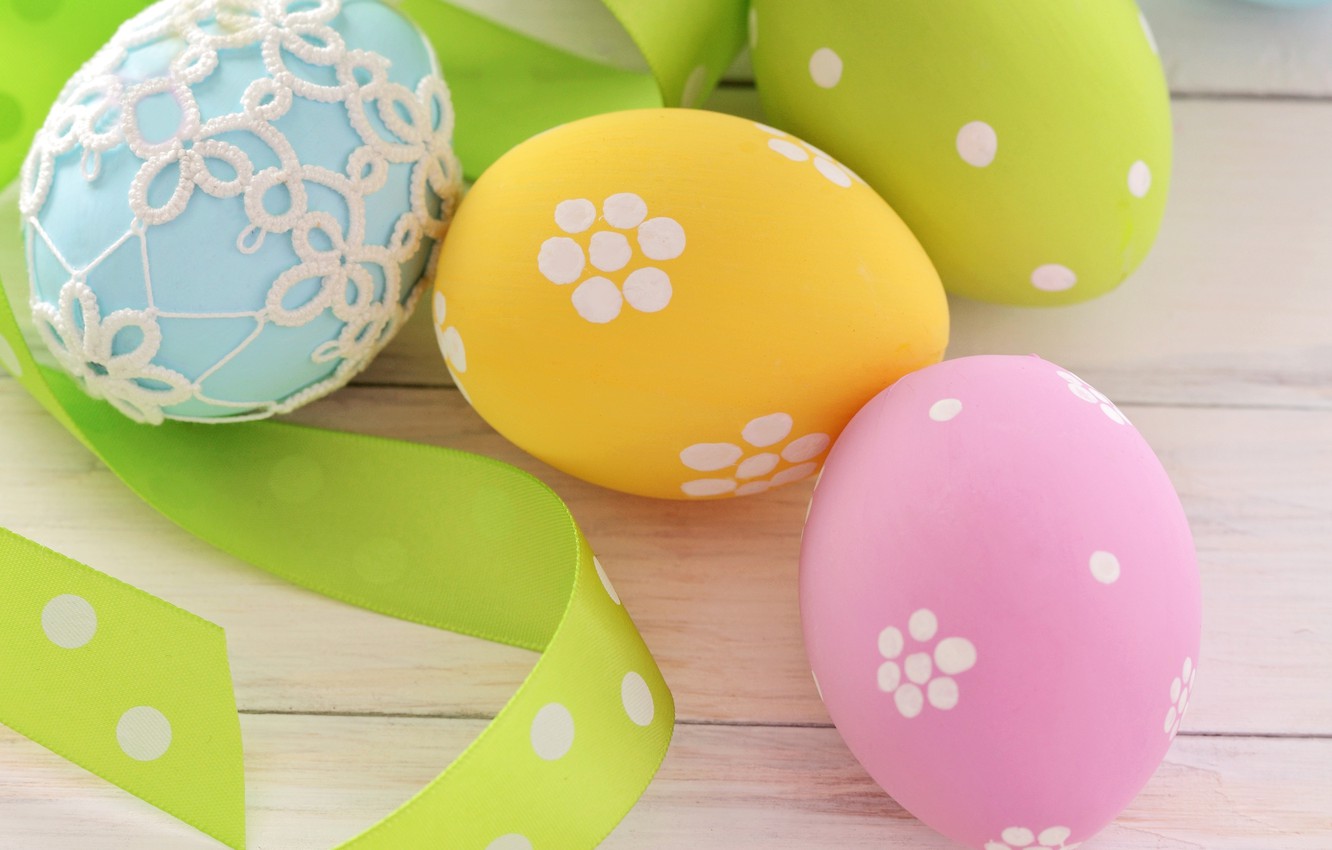Wallpaper holiday, eggs, spring, yellow, blue, green, Easter, tape, pink, Easter, Easter image for desktop, section праздники