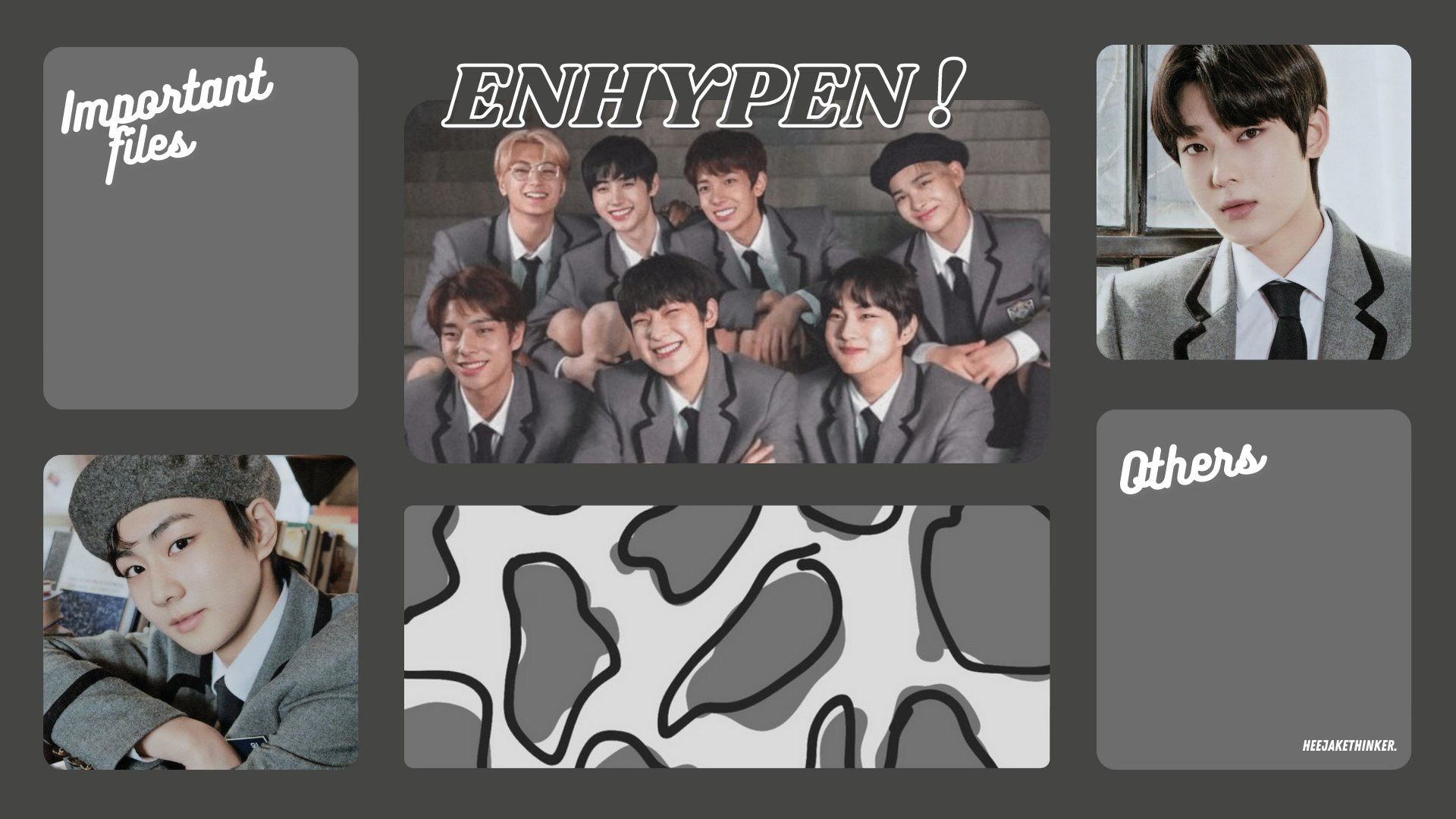 enhypen desktop wallpaper ; cr.heejakethinker ♡. Desktop wallpaper design, Desktop wallpaper organizer, Cute laptop wallpaper