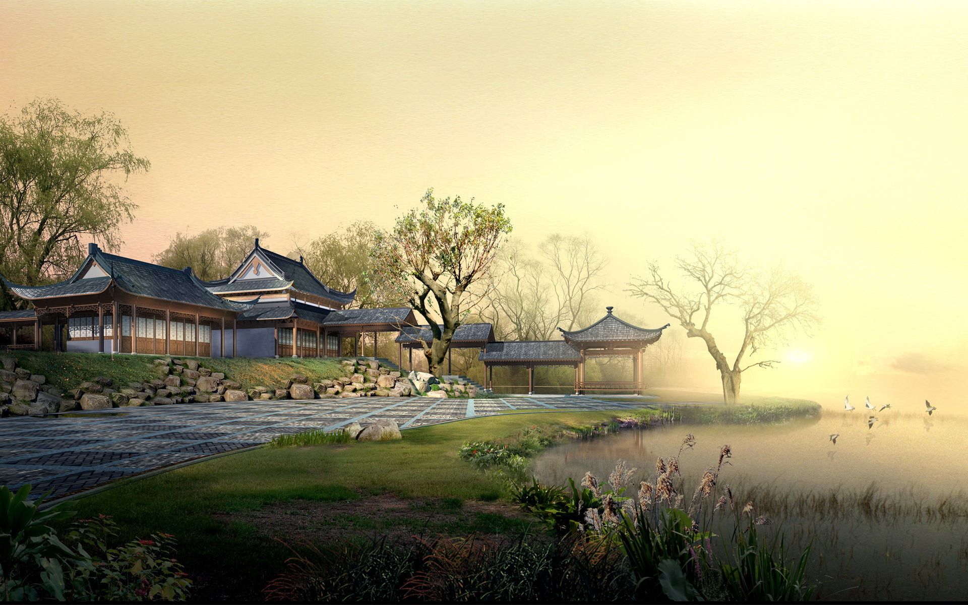 chinese landscape wallpaper