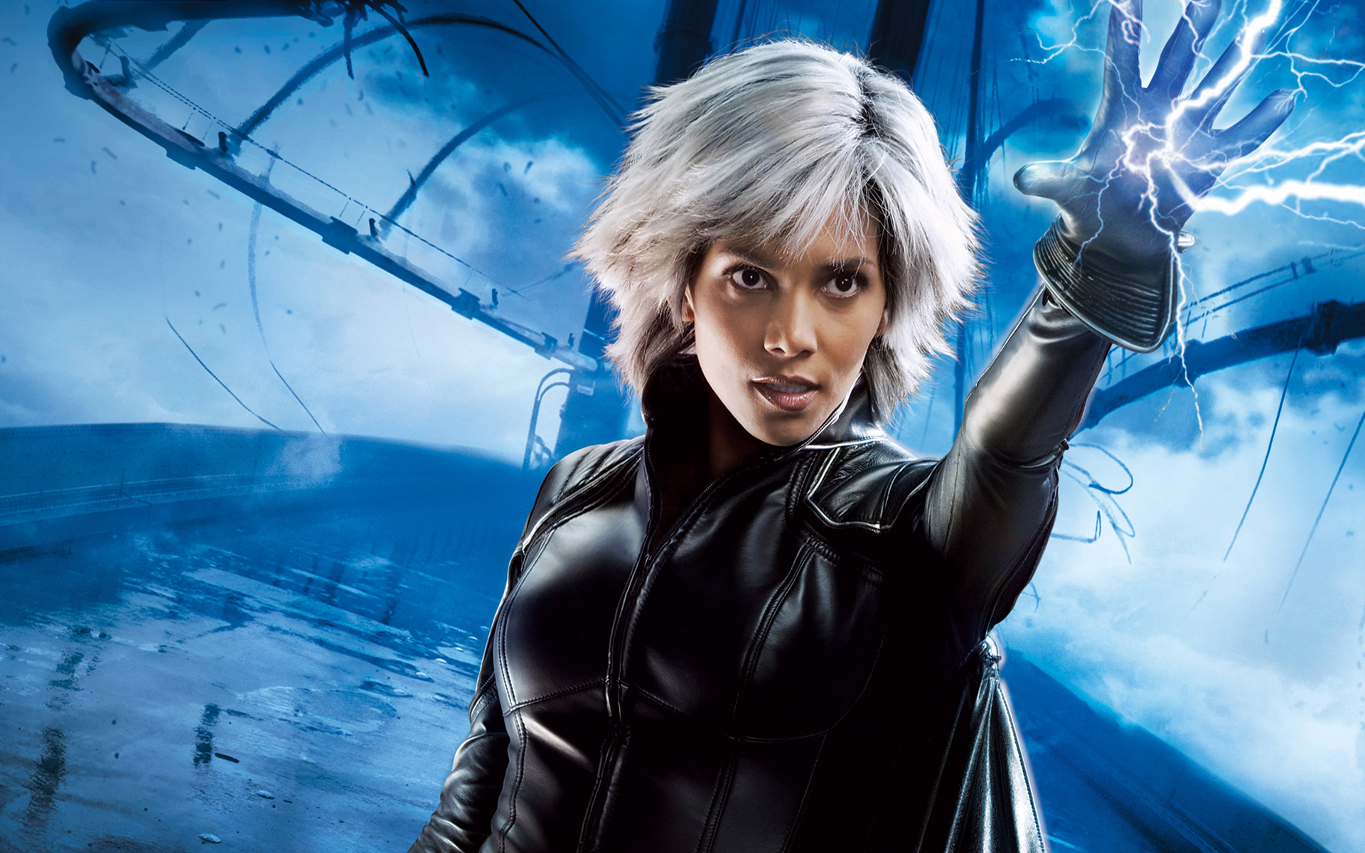 x men, Halle, Berry, Storm, Ororo, Munroe, Storm, Lightning, Bridge, Comics, Superhero Wallpaper HD / Desktop and Mobile Background