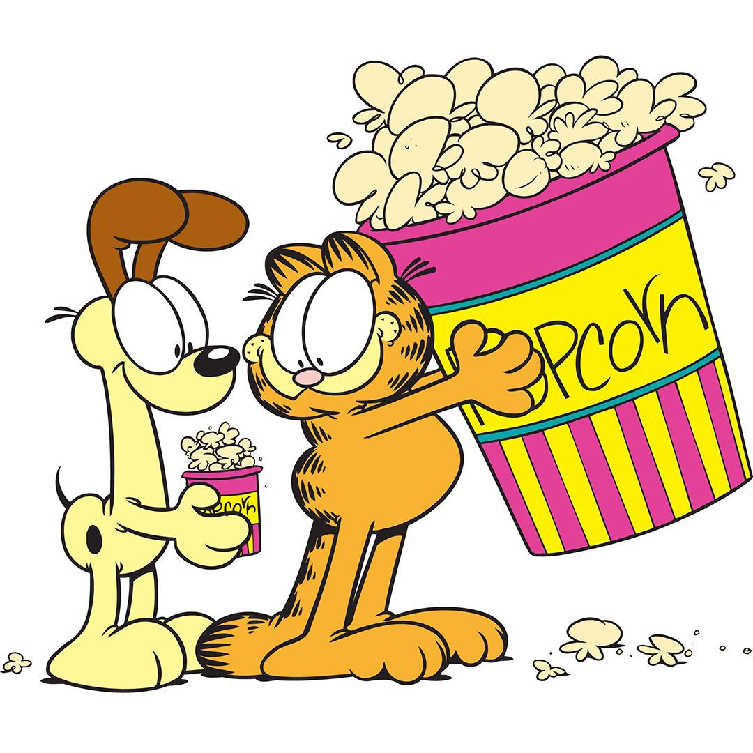 I'll have the large popcorn. Garfield and odie, Garfield cartoon, Garfield wallpaper