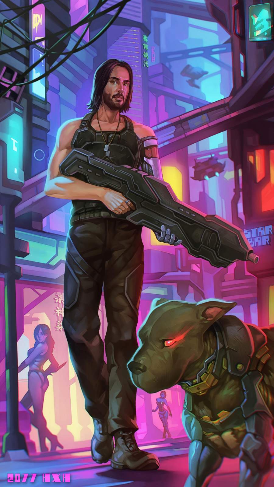 Cyberpunk 2077 Keanu Reeves iPhone Wallpaper with 900x1600 Resolution 2077 Zone