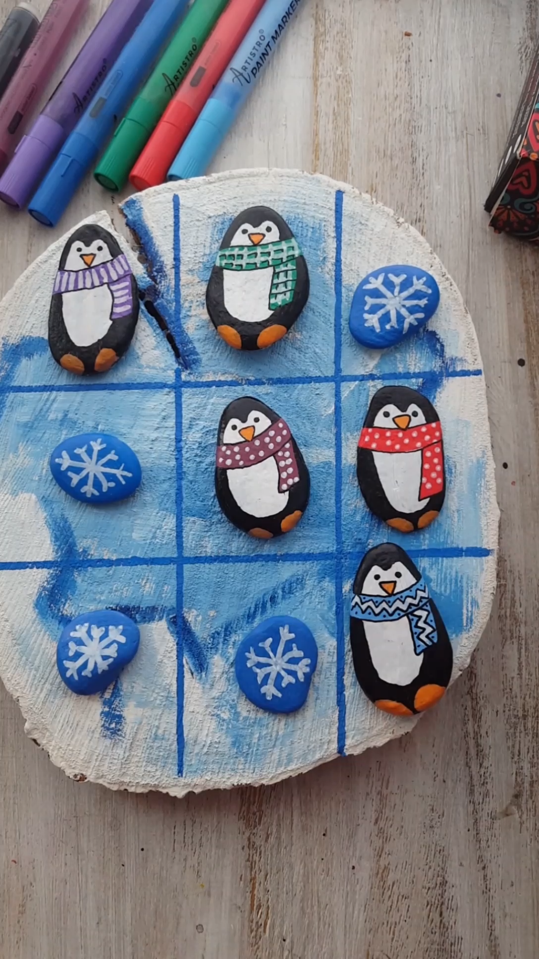 Tic Tac Toe Christmas Painting