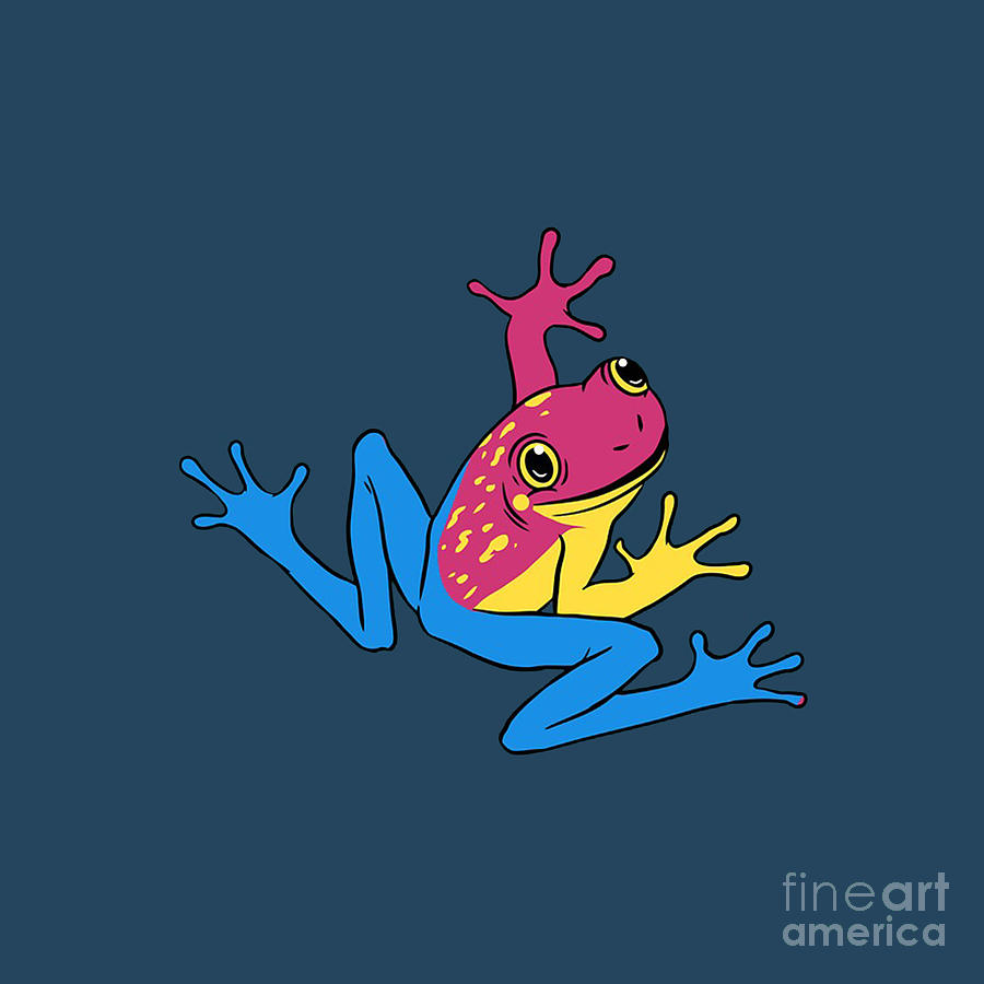 Pan Pride Frog Pansexual Gift Drawing by Olivia Dalima Haryanti